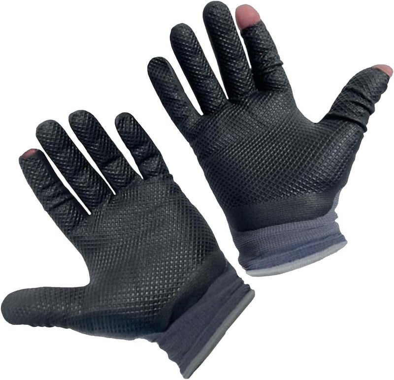 Trutaj Patented Open Index Finger and Thumb Tip Touchscreen Foam Nitrile Gloves for Hiking, Camping, & Outdoor Recreation (Men & Women) - Image 1